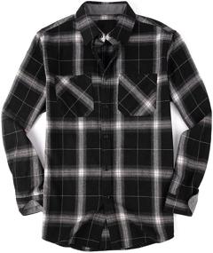 img 4 attached to Stay Cozy and Fashionable with WARHORSEE Flannel Sleeve Regular Button Men's Clothing