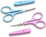 🔪 4-inch stainless steel detail craft scissors set with straight, round, high precision tips – ideal for artwork, scrapbooking, paper cutting, sewing, crafting, quilting – includes safety cover logo