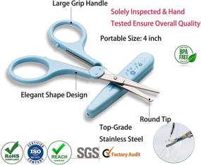 img 1 attached to 🔪 4-Inch Stainless Steel Detail Craft Scissors Set with Straight, Round, High Precision Tips – Ideal for Artwork, Scrapbooking, Paper Cutting, Sewing, Crafting, Quilting – Includes Safety Cover