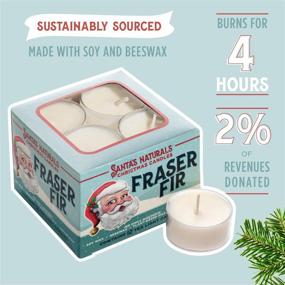 img 2 attached to 🕯️ Santa's Naturals Fraser Fir Tea Light Candles – Christmas Tree Fragrance, Sustainably Sourced Soy & Beeswax, 12 Candles, 4-Hour Burn Time