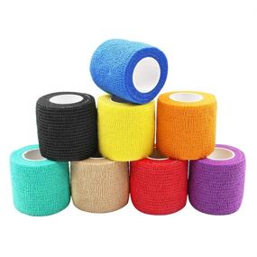img 3 attached to 🎉 Yuelong 24Pack Self Adhesive Tape - Multipurpose 2” x 5 Yards Self-Adherent Tattoo Wrap, Sports Tape and Bandage Rolls in Mix Colors