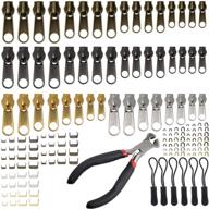 🔧 197pcs zipper repair kit with replacement zippers and slider set - ideal for fixing luggage, coats, jeans, jackets, tents - on-the-go zipper repair with pliers logo