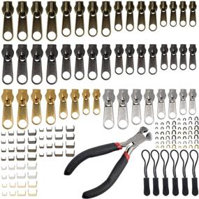 img 4 attached to 🔧 197pcs Zipper Repair Kit with Replacement Zippers and Slider Set - Ideal for Fixing Luggage, Coats, Jeans, Jackets, Tents - On-The-Go Zipper Repair with Pliers