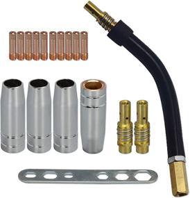 img 4 attached to 🔥 MB15 15AK MIG Welding Torch Set with 0.9mm Contact Tip, Holder Diffuser, Shield Cup, and Torch Neck - 18pk Bundle