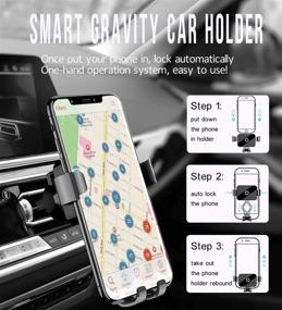 img 3 attached to 📱 Zuton Gravity Car Phone Mount: Air Vent Clip Holder for iPhone XS/Max/XR/X/8/7/6 Plus Galaxy S10/S9 - One-Handed Auto-Lock & Release!