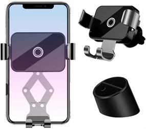 img 4 attached to 📱 Zuton Gravity Car Phone Mount: Air Vent Clip Holder for iPhone XS/Max/XR/X/8/7/6 Plus Galaxy S10/S9 - One-Handed Auto-Lock & Release!