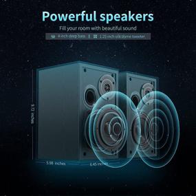 img 3 attached to 4 Inch Powered Bookshelf Speakers with Deep Bass, Bluetooth 5.0, BESTISAN Studio Monitor Speakers, 2.0 Near Field Audio Speakers, 2 RCA Line Input, Set of 2 Black-New Model