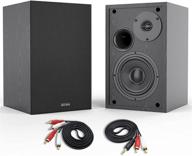 4 inch powered bookshelf speakers with deep bass, bluetooth 5.0, bestisan studio monitor speakers, 2.0 near field audio speakers, 2 rca line input, set of 2 black-new model logo