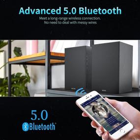 img 2 attached to 4-дюймовые настольные колонки с мощным басом, Bluetooth 5.0, студийные мониторные колонки BESTISAN, аудио-колонки 2.0 Near Field, 2 входа линейного уровня RCA, комплект из 2 чёрных колонок новой модели.