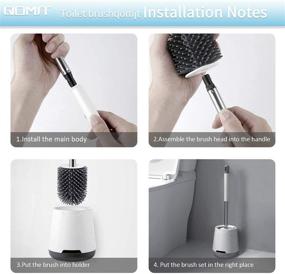 img 1 attached to 🚽 Silicone Bristles Toilet Brush Set - QOMJT Bathroom RV Cleaning Kit for Wall Mounted Cleaning Bowl Brush - Easy to Assemble - White 2PCS