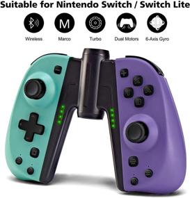 img 2 attached to 🎮 Nintendo Joy-Con Replacement Controllers - FUNLAB Switch Joycon Pair with Grip, Turbo/Vibration/Motion Functions, Macro Button (Turquoise/Purple)