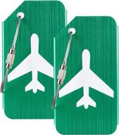 gostwo metal luggage tags bag tag stainless steel loop (green 2 pcs set) logo