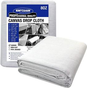 img 4 attached to 🎨 9x12ft Kingorigin Grey White Canvas Drop Cloth: Ideal for Painting, Painters' Drop Cloth, Paint Tarp, Curtains, Painting Supplies, Canvas Sheet