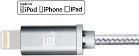 img 3 attached to ⚡ Высококачественный LAX зарядный кабель Lightning для iPhone - сертифицированный MFi прочный плетеный USB-кабель Apple Lightning для iPhone 11/11 Pro Max/XS Max/X/iPad.