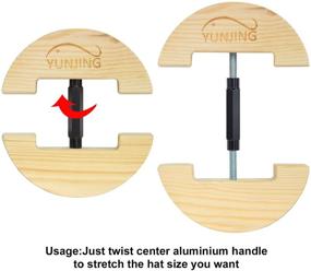 img 2 attached to 🧢 YUNJING Hat Stretcher - Wooden Adjustable Buckle for All Caps | One Size Fits All (6-1/2 to 9-1/2) | Heavy Duty & Easy to Use