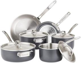 img 4 attached to 🍳 Premium Viking 5-Ply Hard Stainless Cookware Set - 10 Piece with Hard Anodized Exterior