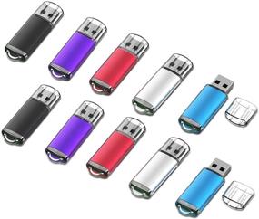 img 4 attached to 32GB JOIOT Flash Drive 10 Pack - USB 2.0 Memory Stick Bulk 10Pack Swivel Thumb Drives Jump Drive Zip Drive(10 PCS Mix Color)