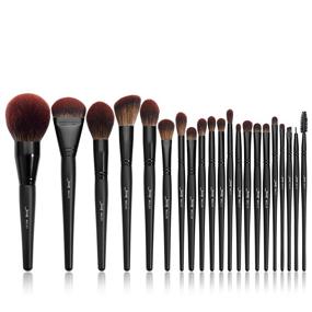 img 4 attached to 💄 Premium Synthetic Jessup Makeup Brushes Set: Achieve Flawless Makeup Application with 21pcs T271