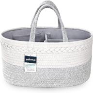 👶 starhug baby diaper caddy organizer - eco-friendly gift basket with cleanable interior & 2 inner pockets logo