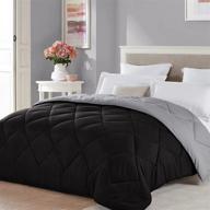 seward park college dorm twin xl size reversible comforter - lightweight quilt with microfiber fill for all seasons in black/gray logo