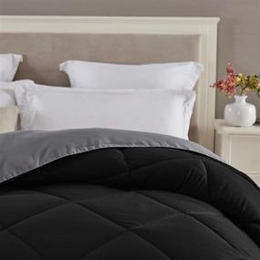 img 3 attached to Seward Park College Dorm Twin XL Size Reversible Comforter - Lightweight Quilt with Microfiber Fill for All Seasons in Black/Gray