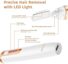 img 1 attached to Rechargeable Eyebrow Trimmer with Light for Men and Women - Electric Eyebrow Razor, Cordless Hair Remover for Face, Body, and Pain-Free Bikini Hair Removal (White)