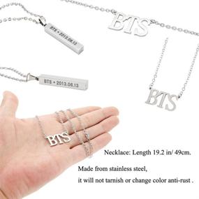 img 2 attached to 🎁 Complete Kpop BTS Bangtan Boys Gifts Set for Army - Necklace, Bracelet, Rings, Stickers, and More - Perfect Birthday Gifts for Kids, Boys & Girls, and Women