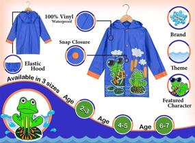 img 2 attached to 🌧️ Adorable Puddle Play Rain Slickers - Fun Hooded Outwear for Toddler and Little Kids