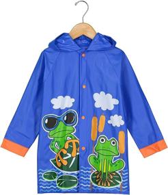 img 4 attached to 🌧️ Adorable Puddle Play Rain Slickers - Fun Hooded Outwear for Toddler and Little Kids