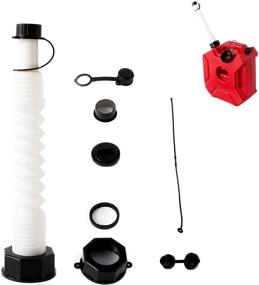 img 4 attached to BALSOM Gas Can Replacement Spout Kit – Flexible Pour Nozzle with Gasket, Stopper Caps, Collar Caps, and Stripe Cap – Spout Kit for Water Jugs & Old Cans