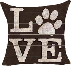 img 3 attached to 🐶 Queen's Designer 2 Piece Set: Dog Themed Cotton Linen Decorative Throw Pillow Case - Filled with Kisses, Wagging Tails, Wet Noses, and Love!