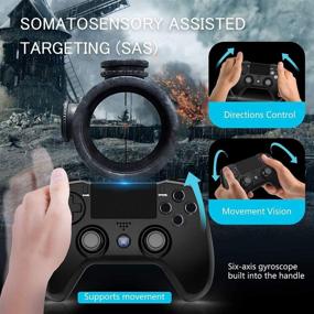 img 2 attached to GEEMEE PS4 Controller: Wireless Bluetooth Gamepad for Playstation 4 - Dual Vibration, Gyroscopes, and Touch Panel - Compatible with PS4/PS4 Slim/Pro/PS3