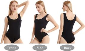 img 1 attached to SYTUNG Women's Long Sleeve Bodysuits: Stylish & Stretchy Turtleneck Leotards