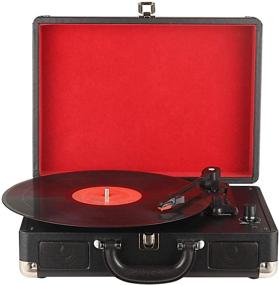 img 4 attached to 🎵 DIGITNOW Turntable Record Player: 3-Speeds, Built-in Stereo Speakers, USB/RCA Output, Headphone Jack, MP3, Mobile Phones Music Playback - Suitcase Design (Black)
