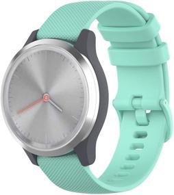 img 2 attached to Anrir 18mm Soft Silicone Band - Compatible with Garmin Vivoactive 4S, Vivomove 3S 39mm, Fossil 🟢 Women's Gen 5E 42mm, Q Venture Gen 4 HR/Gen 3, and Women's Sport 41mm - Mint Green Color