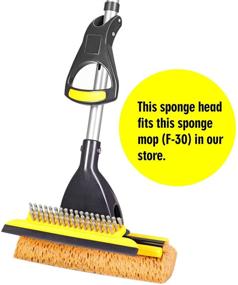 img 3 attached to Yocada Sponge Mop Replacement Refill Head for Home and Commercial Use, 🧽 Ideal for Tile Floors, Bathrooms, and Garages. Easily Dry Wringing, Set of 2 PCS.