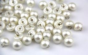 img 4 attached to 🧵 50pcs 10mm White Pearl Bead Cap Half Ball Dome Metal Circle Hook Buttons: Crafting Sewing Scarpbooking, Scarf and Clothes