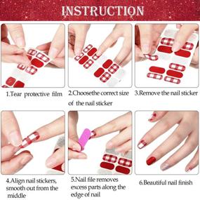 img 2 attached to 🎄 Christmas Nail Wraps: 14 Sheets of Adhesive Nail Decals for Festive Nail Art, Including Nail Buffer Files - Perfect for Women and Girls' Christmas Decoration