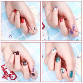 img 3 attached to 🎄 Christmas Nail Wraps: 14 Sheets of Adhesive Nail Decals for Festive Nail Art, Including Nail Buffer Files - Perfect for Women and Girls' Christmas Decoration