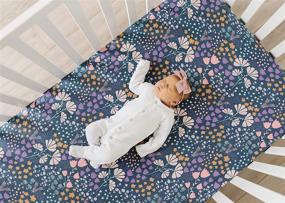 img 3 attached to 🌿 Organic Meadow Print Knit Crib Sheet/Toddler Sheet by Copper Pearl