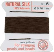 griffin silk beading needle brown logo