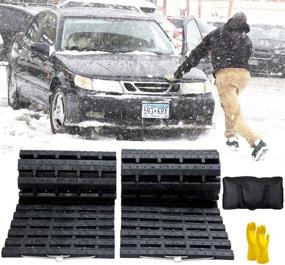 img 4 attached to JOJOMARK Tire Traction Mat | Portable Emergency Devices for Snow, Ice, Mud, and Sand - Ideal for Cars, Trucks, Vans, or Fleet Vehicles (2pcs39in)