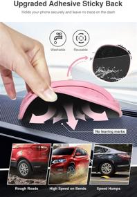 img 3 attached to 📱 Loncaster Car Phone Holder: Non-Slip Silicone Car Pad for Dashboards | Compatible with iPhone, Samsung, Android Smartphones | Pink