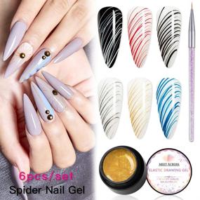 img 3 attached to 🕷️ Elastic Spider Gel Polish: Vibrant Colors for DIY Nail Art Manicure - UV/LED Soak Off, Line Drawing & Painting - Includes Brushes