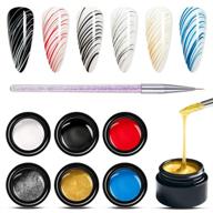 🕷️ elastic spider gel polish: vibrant colors for diy nail art manicure - uv/led soak off, line drawing & painting - includes brushes logo