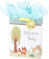 🎁 woodland animals 15&#34; hallmark extra large baby gift bag: perfect for baby showers, new parents, and more! logo