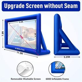 img 2 attached to 🎬 Seeutek 14 Feet Inflatable Outdoor Movie Projector Screen with Built-in Fan and Storage Bag – Ideal for Mega Movies, TV Projectors, and Theater Screens in Backyard for Front and Rear Projection