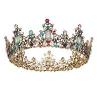 👑 baroque queen crown - rhinestone wedding crowns and tiaras for women, costume party hair accessories with gemstones by sweetv logo