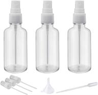 🌿 set of 3 small clear glass spray bottles for essential oils with plastic sprayers - 2oz capacity logo
