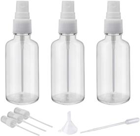 img 4 attached to 🌿 Set of 3 Small Clear Glass Spray Bottles for Essential Oils with Plastic Sprayers - 2oz Capacity